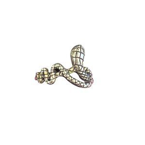 Snake Serpent Silver Tone Ring Lightweight Detailed Size 8.25 Striking 2.94g